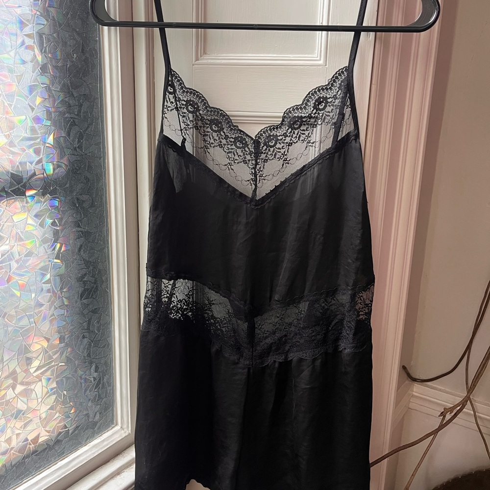 Black Lace-Trim Jumper